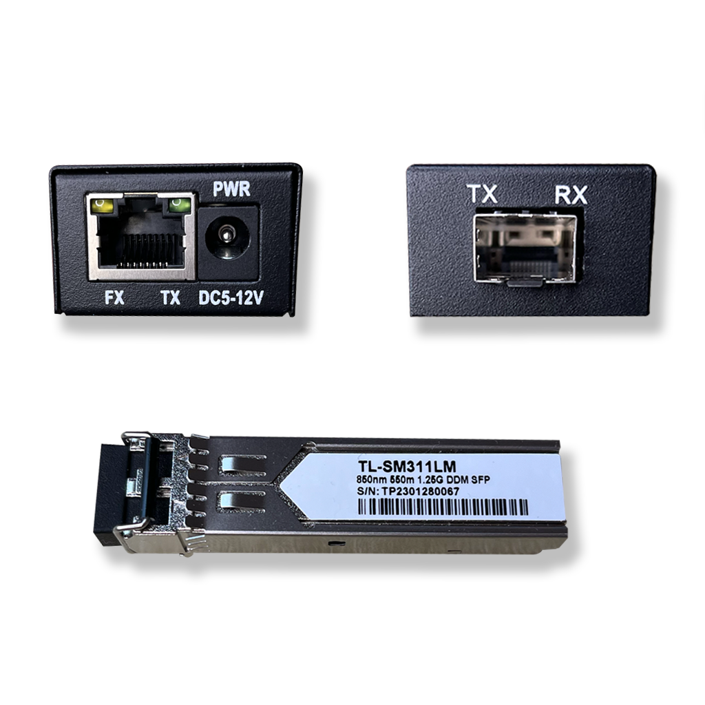 Fiber Media Converter Bundle — rear connections